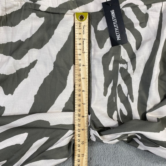 PrettyLittleThing Zebra Print Oversized Wide Leg High Waist Boho Trousers Sz 4 - Picture 9 of 15